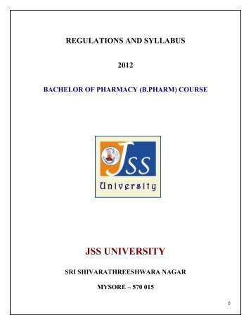 to view / download Regulations - JSS University, Mysore