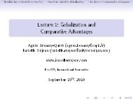 Lecture 1: Gobalization and Comparative Advantages - Isabelle ...