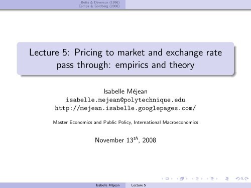 Lecture 5 - Isabelle MEJEAN's home page