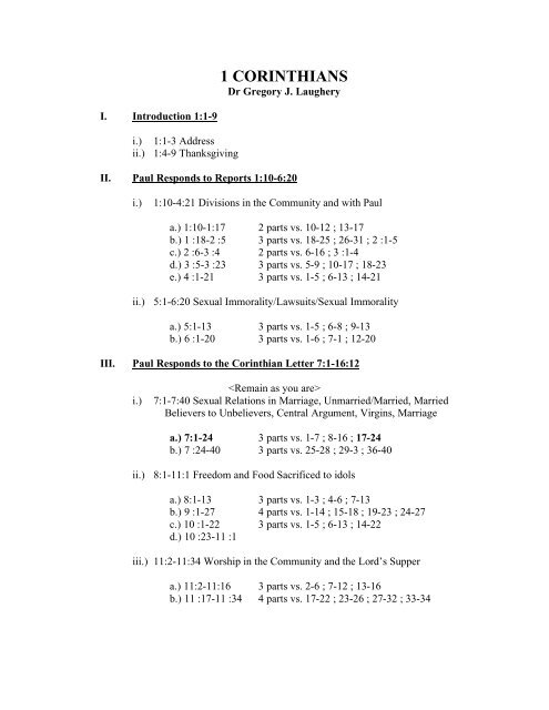 1 Corinthians L Abri Fellowship