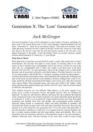 Generation X: The 'Lost' Generation? Jock ... - L'Abri Fellowship