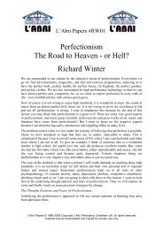 Perfectionism The Road to Heaven - or Hell ... - L'Abri Fellowship