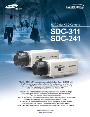 1/3Ë Color CCD Camera SDC-311 SDC-241 - SamsungNAC.co.za