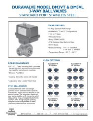 DuraValve Model DM3VT Ball Valve Information & Specifications