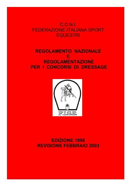 Regolamento Dressage Nazionalenovità! - FISE Lazio