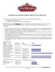 Building permit checklist (Residential) - City of Centralia, WA