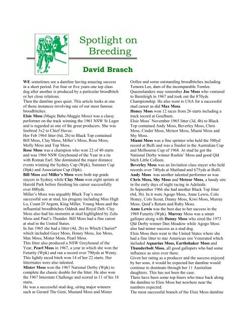 Spotlight on Breeding - Moss damline.pdf - Greyhound-Data