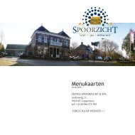 Menukaarten Hotel Spoorzicht SPA