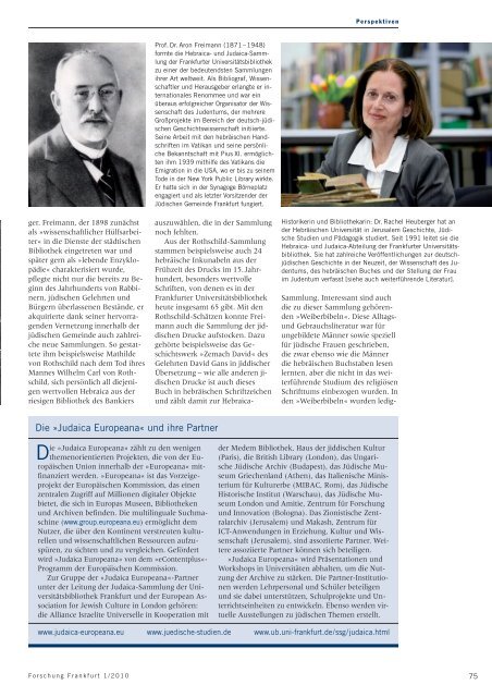 Das Wissenschaftsmagazin - Goethe-Universität