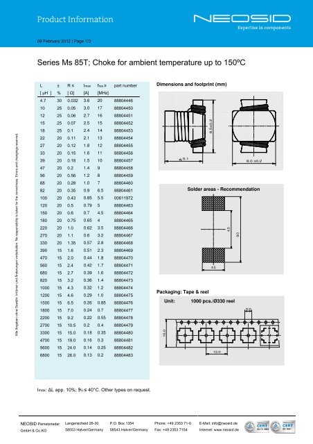 Produktinfo Ms85T_090212 - neotech