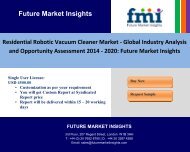 Residential Robotic Vacuum Cleaner Market - Global Industry Analysis and Opportunity Assessment 2014 - 2020: Future Market Insights 
