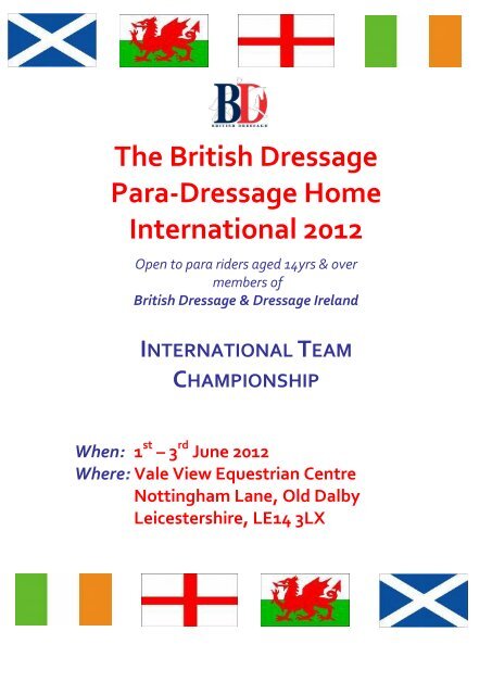 The British Dressage Para-Dressage Home International 2012 Open ...
