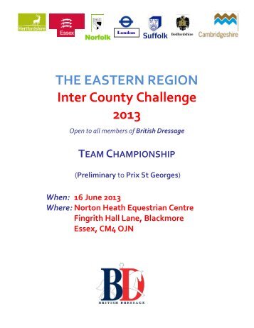 THE EASTERN REGION Inter County Challenge ... - British Dressage