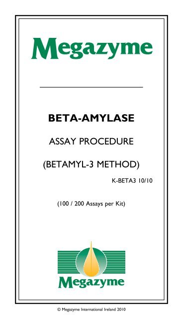 BETA-AMYLASE - Megazyme