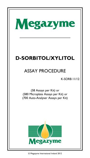 D-SORBITOL/XYLITOL - Megazyme