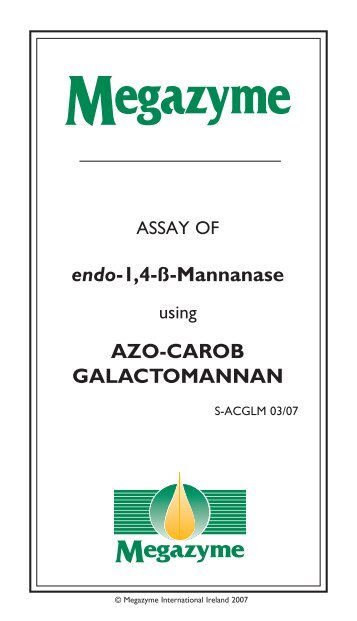 endo-1,4-ï¬-Mannanase AZO-CAROB ... - Megazyme