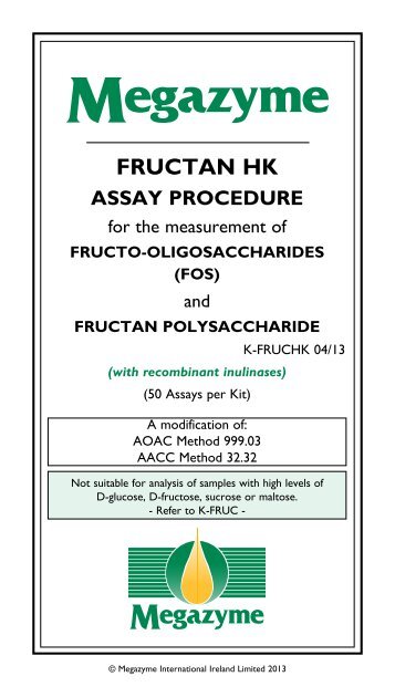 fructan hk assay procedure - Megazyme