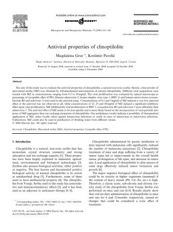 Antiviral properties of clinoptilolite - Zeolit Panaceo