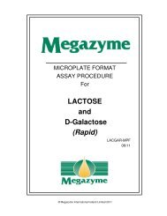 LACTOSE and D-Galactose (Rapid) - Megazyme