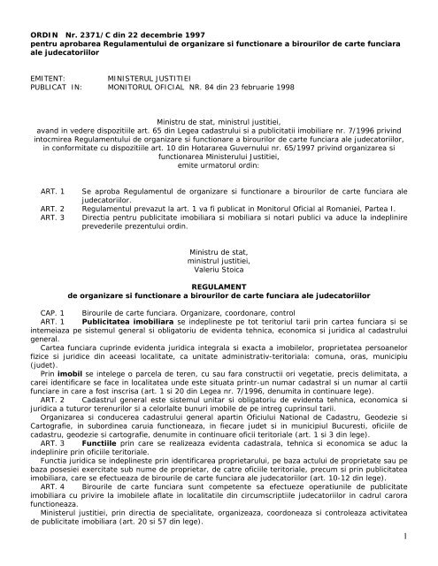 ordin_2371_1997_omj.pdf Agentia Nationala de Cadastru si ...