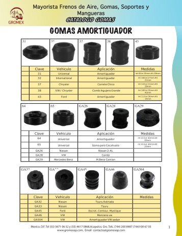 Catalogo Gomas - de gromex  ap México