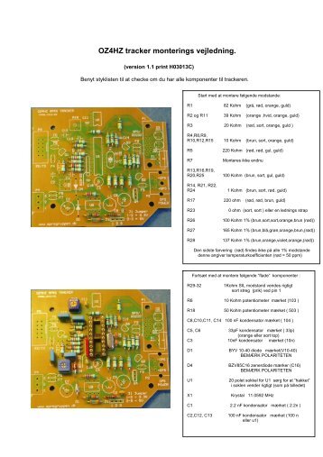 OZ4HZ tracker monterings vejledning.