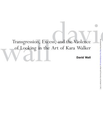 David Wall, “Transgression, Excess, and the Violence of Looking in ...