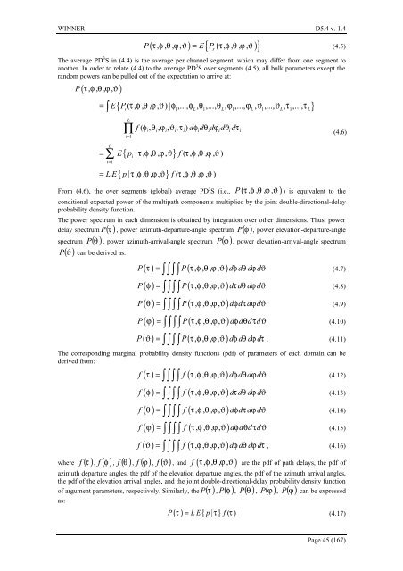 Final report on link level and system level channel models - Winner