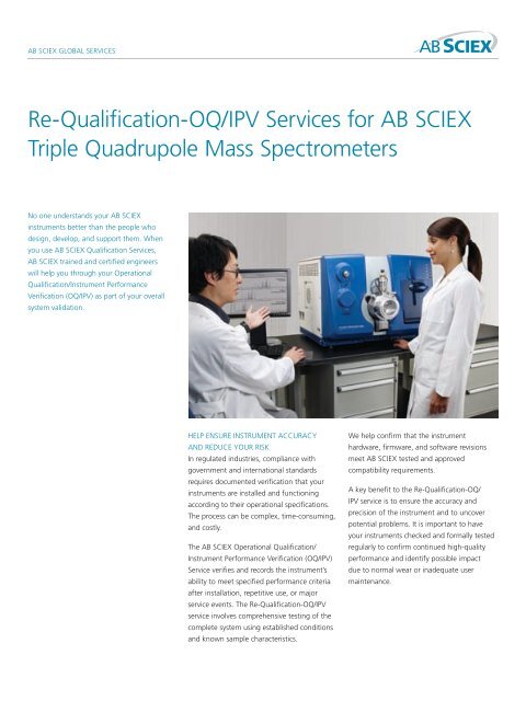 Re-Qualification-OQ/IPV Services for AB SCIEX Triple Quadrupole ...