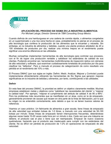 APLICACIÃN DEL PROCESO SIX SIGMA EN LA INDUSTRIA ...