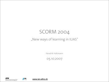 SCORM 2004 - ILIAS Conference