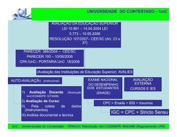 Estrutura AvaliaÃ§Ã£o - UnC