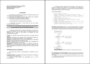 Aula 09 ALGORITMOS Para resolver um problema no computador Ã© ...