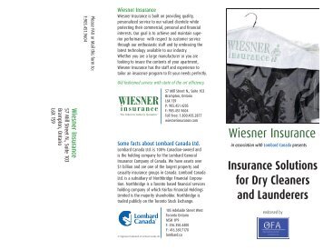 Insurance Solutions for Dry Cleaners and Launderers - Wiesner ...