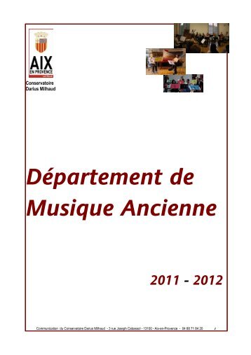 DÃ©partement de Musique Ancienne - Aix-en-Provence