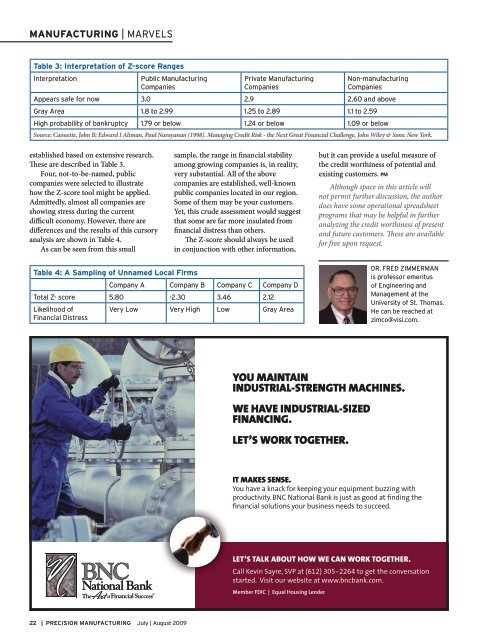 July / August - Minnesota Precision Manufacturing Association