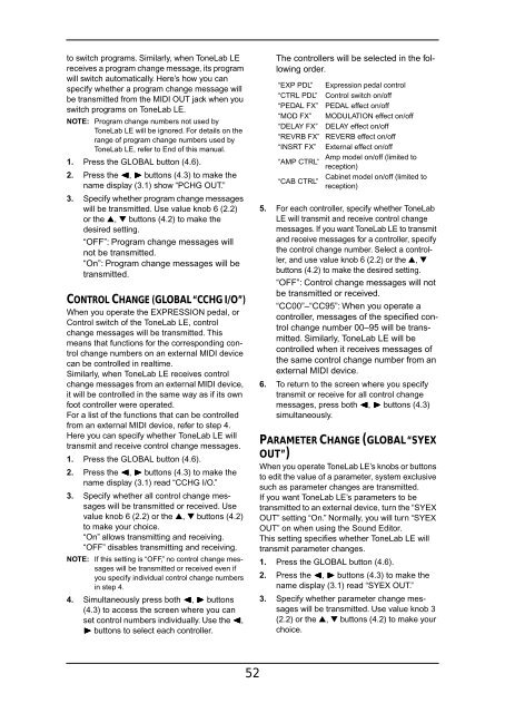 ToneLab LE's manual - Vox