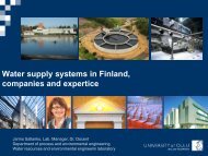 Water supply systems in Finland, companies and expertice