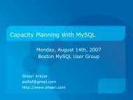 Capacity Planning With MySQL