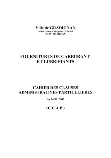 FOURNITURES DE CARBURANT ET LUBRIFIANTS - Gradignan