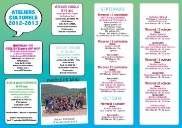 ATELIERS CULTURELS 2012-2013 - Gradignan