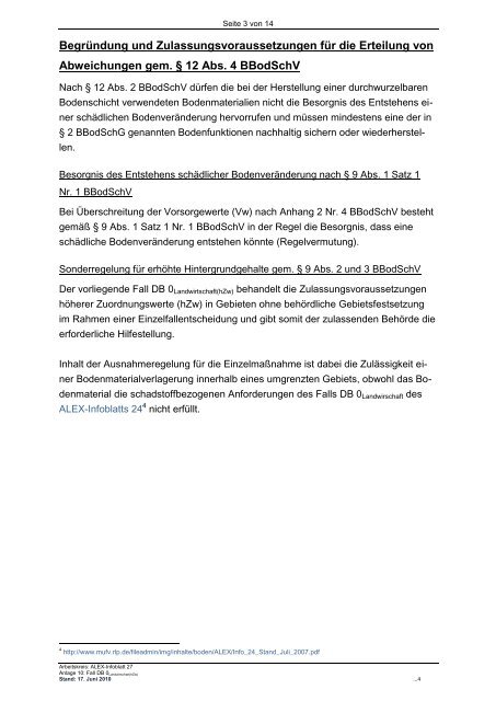 ALEX-Informationsblatt 27 - Ministerium für Umwelt, Landwirtschaft ...