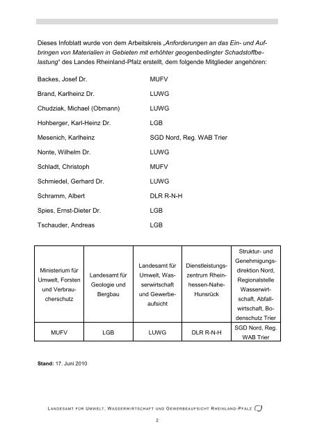 ALEX-Informationsblatt 27 - Ministerium für Umwelt, Landwirtschaft ...