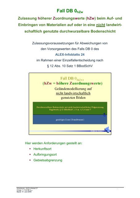 ALEX-Informationsblatt 27 - Ministerium für Umwelt, Landwirtschaft ...