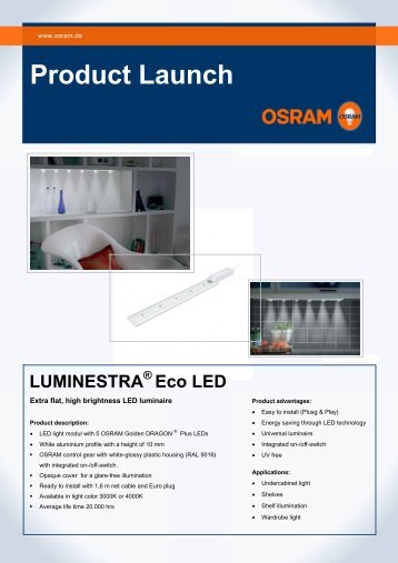 Product Launch LUMINESTRA ® Eco LED - Osram