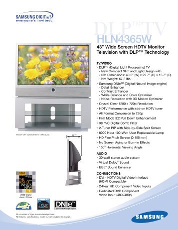 Full-Color Brochure from Samsung - DLP TV Review