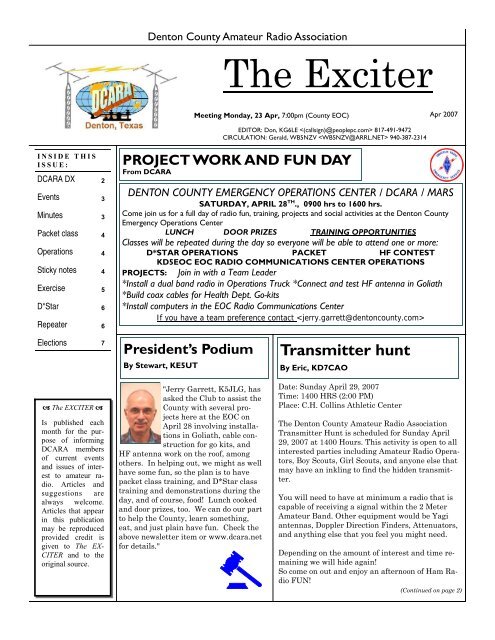 The Exciter - Denton County Amateur Radio Association