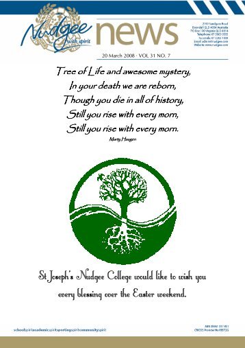 St Joseph's Nudgee College would like to wish you every blessing ...