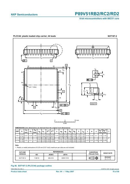 P89V51RB2/RC2/RD2 8-bit 80C51 5 V low power 16/32 ... - NetMedia