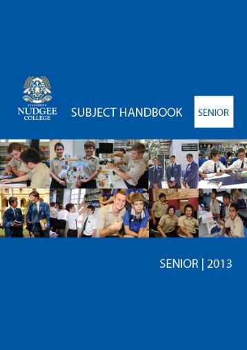 Senior Subject Selections, 2013 - St Joseph's Nudgee College